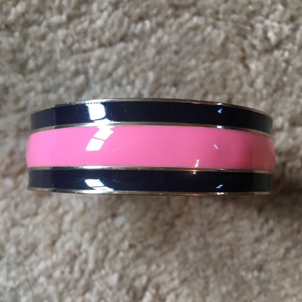 Authentic J. Crew navy/pink bangle bracelet
